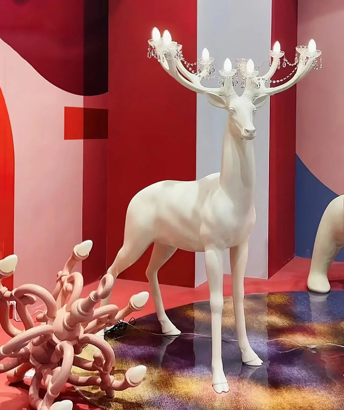 Veluaine Lampadaire Figurine de Cerf Artistique Et Ludique