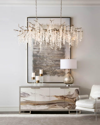 Lustra Suspension Lampe Goutte de Rosée en Cristal