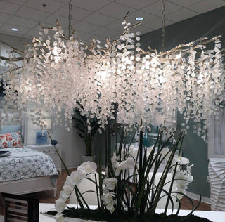 Lustra Suspension Lampe Goutte de Rosée en Cristal