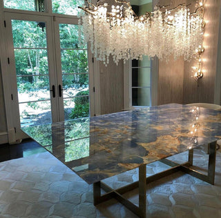 Lustra Suspension Lampe Goutte de Rosée en Cristal