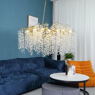 Lustra Suspension Lampe Goutte de Rosée en Cristal