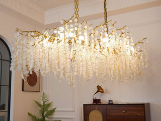 Lustra Suspension Lampe Goutte de Rosée en Cristal