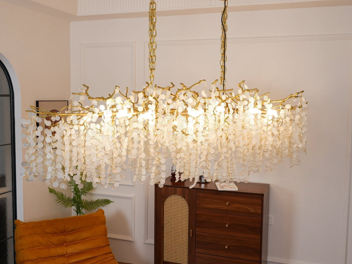 Ravelise Suspension Lampe Goutte de Rosée en Cristal