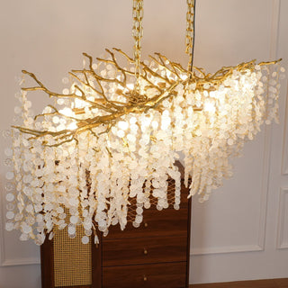 Lustra Suspension Lampe Goutte de Rosée en Cristal