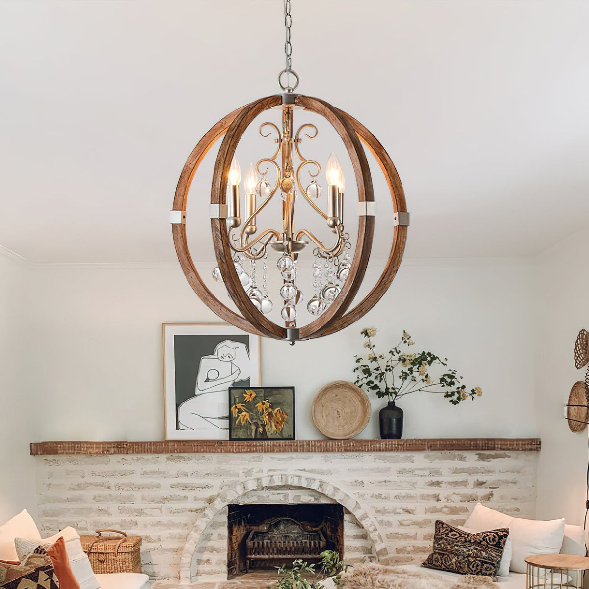 Suspension en bois et métal Oltheyra, élégance premium
