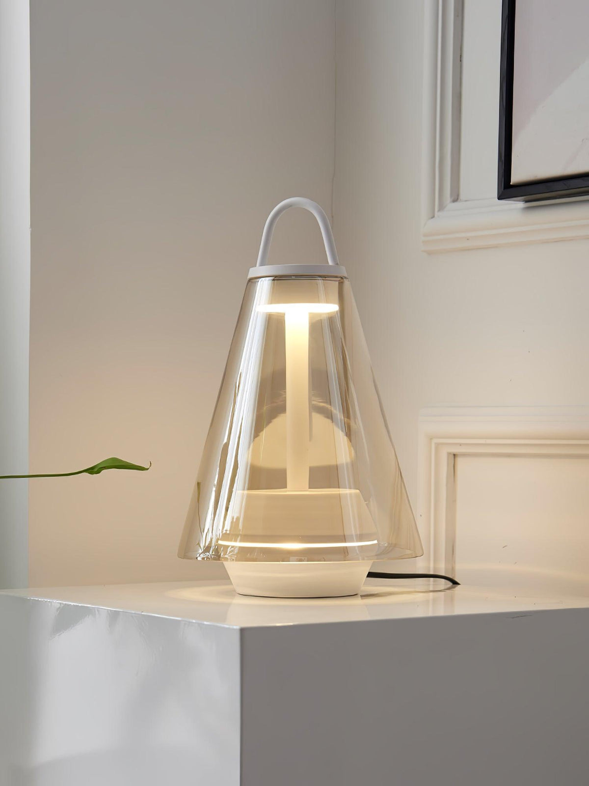 Emarir Scandinavian Glass Table Lamp-Neutral Decor