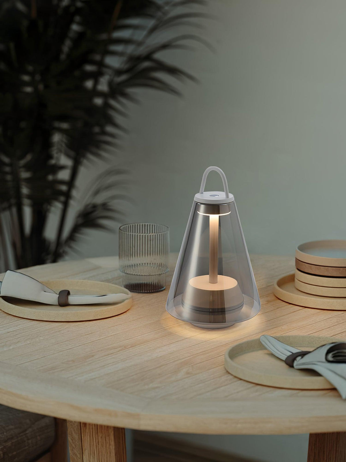 Emarir Scandinavian Glass Table Lamp-Neutral Decor