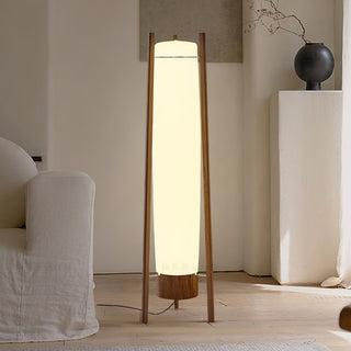 Zezoraril Lampadaire en Bois Noyer Wabi-Sabi