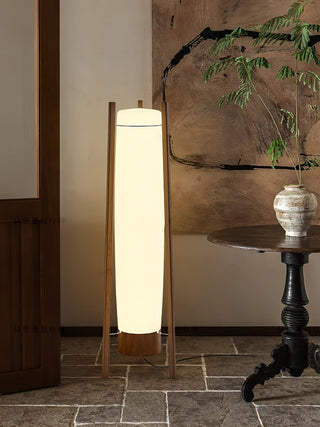 Zezoraril Lampadaire en Bois Noyer Wabi-Sabi