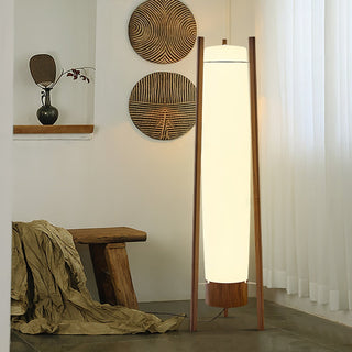 Zezoraril Lampadaire en Bois Noyer Wabi-Sabi