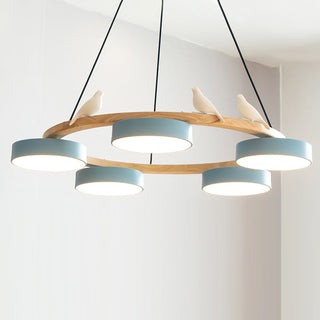 Cliff Lustre Rond avec Oiseau