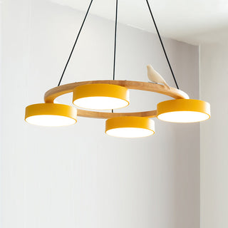 Cliff Lustre Rond avec Oiseau