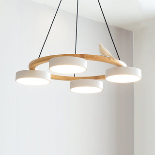 Cliff Lustre Rond avec Oiseau
