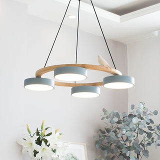 Cliff Lustre Rond avec Oiseau