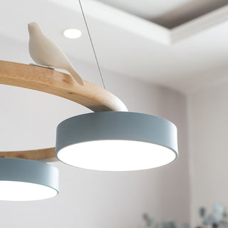 Cliff Lustre Rond avec Oiseau