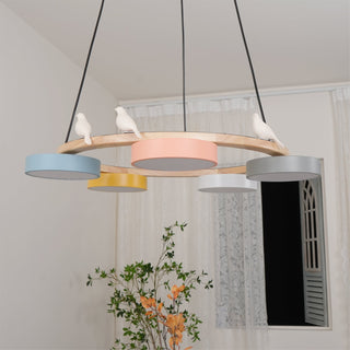 Cliff Lustre Rond avec Oiseau