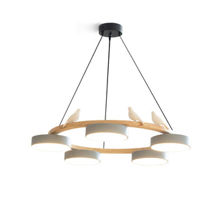 Cliff Lustre Rond avec Oiseau