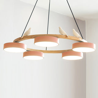 Cliff Lustre Rond avec Oiseau