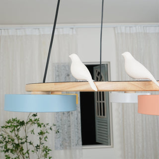 Cliff Lustre Rond avec Oiseau