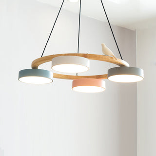 Cliff Lustre Rond avec Oiseau