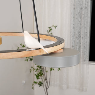Cliff Lustre Rond avec Oiseau