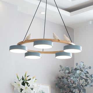 Cliff Lustre Rond avec Oiseau