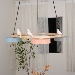 Cliff Lustre Rond avec Oiseau