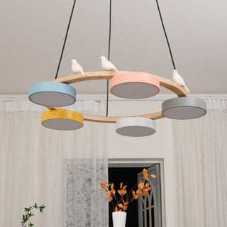 Cliff Lustre Rond avec Oiseau