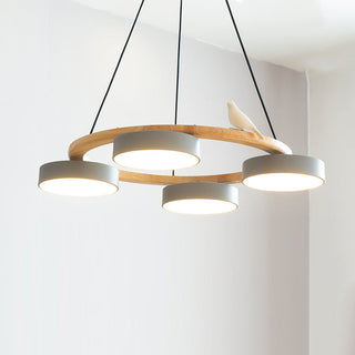 Cliff Lustre Rond avec Oiseau