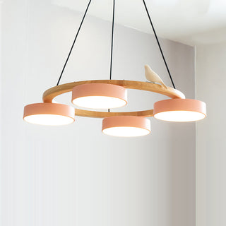 Cliff Lustre Rond avec Oiseau