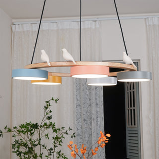 Cliff Lustre Rond avec Oiseau