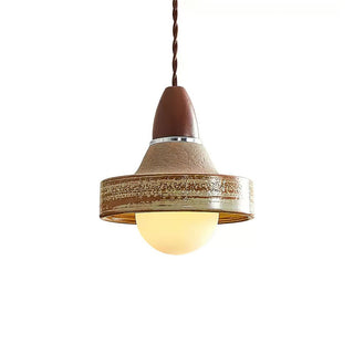 Sierra Lampe Suspendue Céramique Bois Art Nordique Premium
