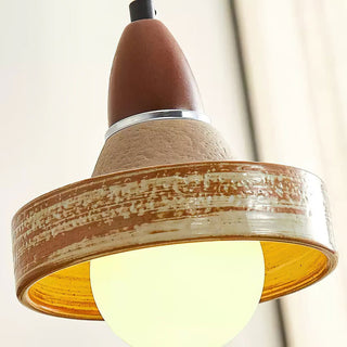 Sierra Lampe Suspendue Céramique Bois Art Nordique Premium