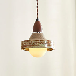 Sierra Lampe Suspendue Céramique Bois Art Nordique Premium