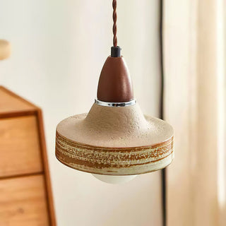 Sierra Lampe Suspendue Céramique Bois Art Nordique Premium