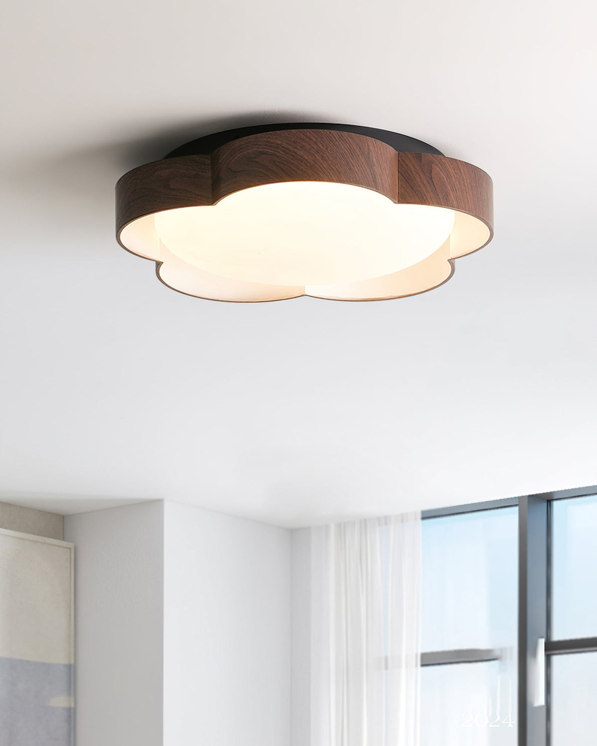 Detail shot of the petal-like design of the Beige & Orange lamp.