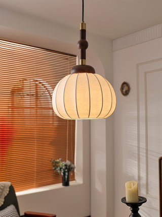 Solari Suspension en Bois et Soie Scandinave