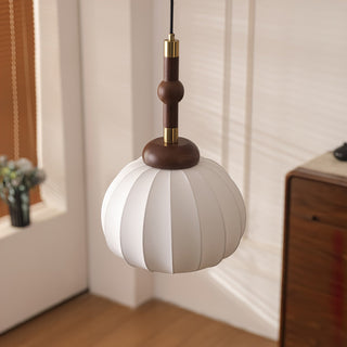 Solari Suspension en Bois et Soie Scandinave