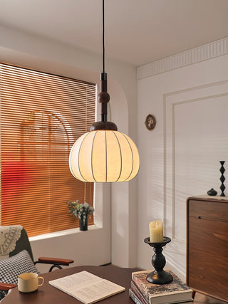Solari Suspension en Bois et Soie Scandinave