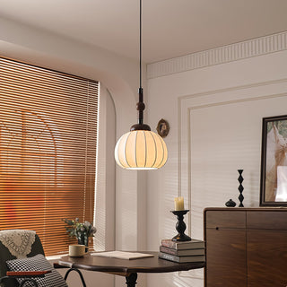 Solari Suspension en Bois et Soie Scandinave