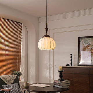Solari Suspension en Bois et Soie Scandinave