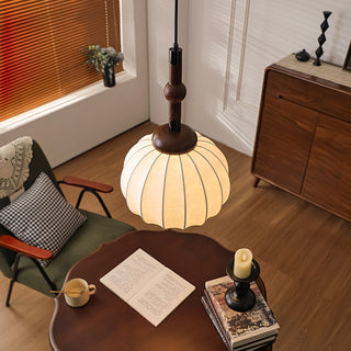 Solari Suspension en Bois et Soie Scandinave