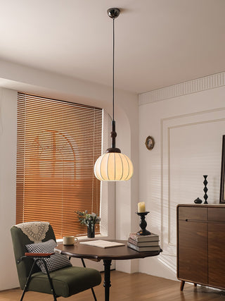 Solari Suspension en Bois et Soie Scandinave
