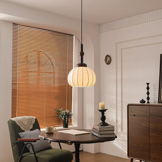 Solari Suspension en Bois et Soie Scandinave