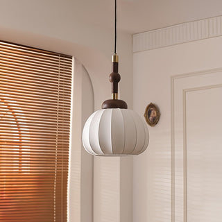 Solari Suspension en Bois et Soie Scandinave