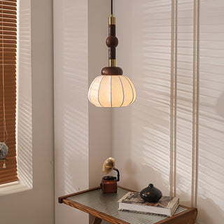 Solari Suspension en Bois et Soie Scandinave