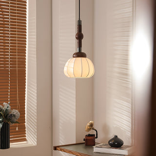 Solari Suspension en Bois et Soie Scandinave