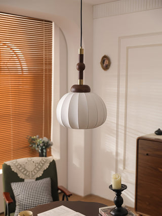 Solari Suspension en Bois et Soie Scandinave