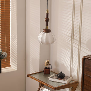 Solari Suspension en Bois et Soie Scandinave