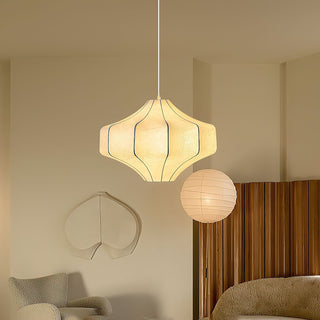 Silken Aura Silk Pendant Lamp-Neutral Decor